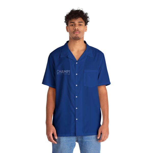 CHAMP1 Logo Button Up Shirt (Blue)