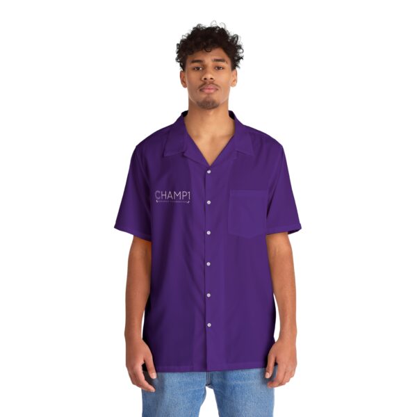 CHAMP1 Logo Button Up Shirt (Purple)